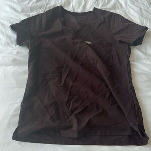 Womens figs extra small one pocket scrub top espresso